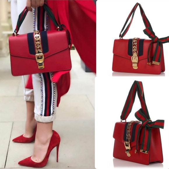 Gucci Red Leather Sylvie Shoulder Bag ✨LIKE NEW✨ - Picture 1 of 16